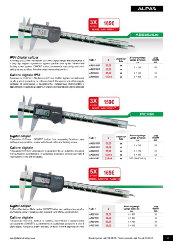 CALIBRO DIGITALE 200 mm IP54